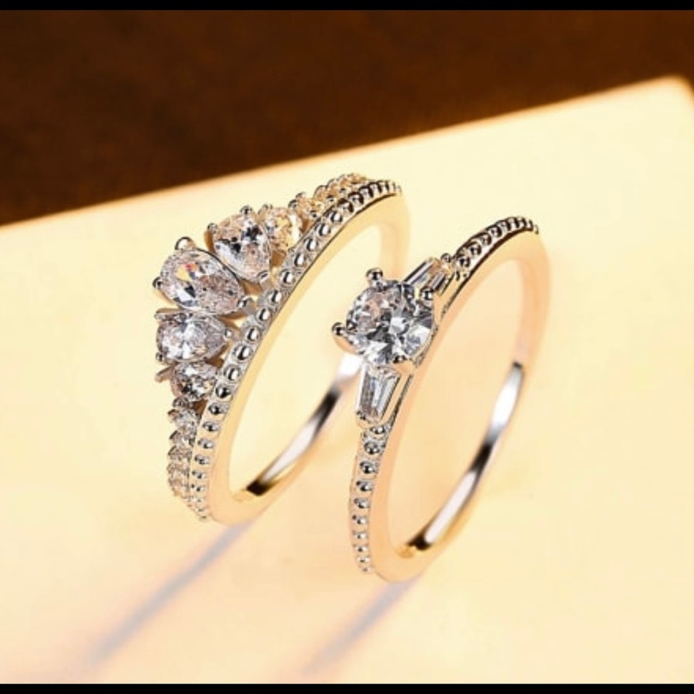925 Sterling Silver Crown Stackable Ring - Picture 2 of 10